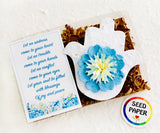 plantable seed paper white hamsa with blue flower eye recycled ideas favors