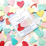 Recycled Ideas Favors plantable paper rainbow color hearts with card