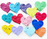 two inch seed paper hearts rainbow