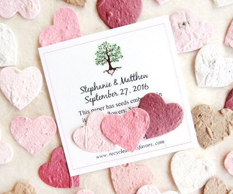 Tree of Life Wedding Card with seed paper hearts