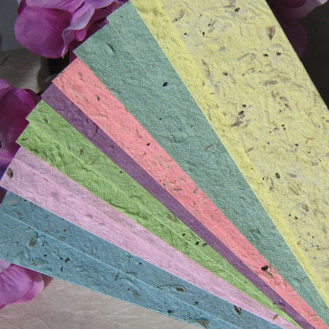 herb seed paper bookmarks - pastels