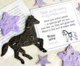 Recycled Ideas Favors plantable paper horse with card