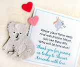 Recycled Ideas Favors plantable paper koala with card and mini hearts
