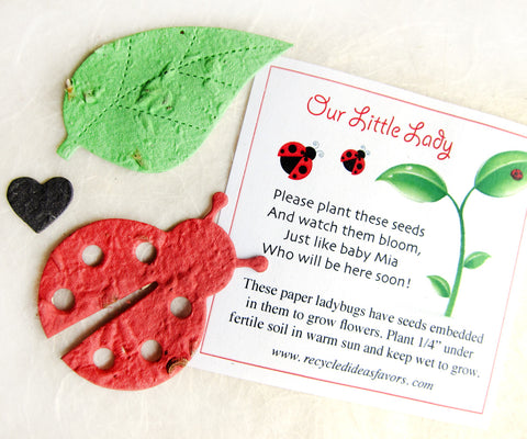 10 Flower Seed Embedded Plantable Paper Leaves – Recycled Ideas Favors