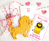 Recycled Ideas Favors plantable paper lions with card and gift bags
