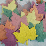 Recycled Ideas Favors plantable paper maple leaves in assorted colors