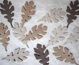 neutral brown handmade plantable paper oak leaves