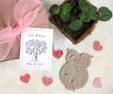 Recycled Ideas Favors plantable paper beige owl with pot, card and gift box