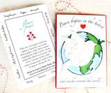 Plantable World Peace Cards - Peace Begins in the Heart and Spreads Around the World - Flower Seed Christmas Cards
