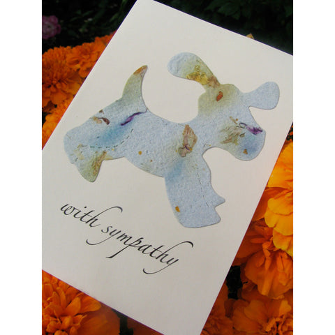plantable pet sympathy dog card with forget me not flower seeds 