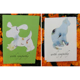 plantable cat pet sympathy card with paw forget me not flower seeds 