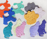 Recycled Ideas Favors assorted cat, puppy and paw plantable paper favors