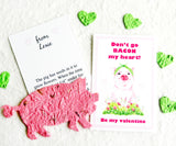 Recycled Ideas Favors plantable paper pig with cards 