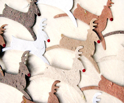 Recycled Ideas Favors plantable paper reindeer
