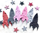 Seed Paper Rockets - Includes Stars - Baby Shower Favors - Plantable Pots Kit