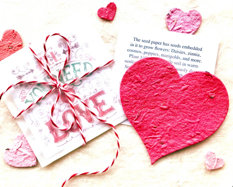 All You Need is Love - Flower Seed Paper Cards with Plantable Hearts - Business Promotion