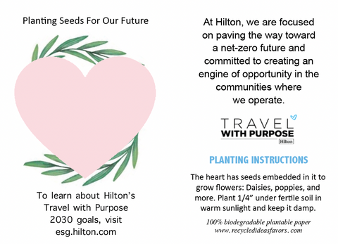 Custom plantable seed paper heart cards