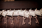 Recycled Ideas Favors plantable seed paper brown keys and tags