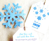 24 BIG Luggage Tags and Seed Paper Snowflakes Thank You Cards - Winter Wedding Favor Tags Frozen Birthday Party Flower Seed Paper