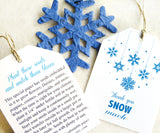 24 BIG Luggage Tags and Seed Paper Snowflakes Thank You Cards - Winter Wedding Favor Tags Frozen Birthday Party Flower Seed Paper
