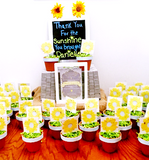 200 plantable paper sunflower favors with cards and bags