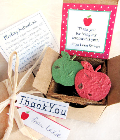 Plantable Seed Paper Apples Teacher Thank You Gift Box – Recycled Ideas  Favors