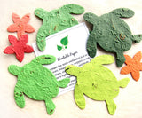 Recycled Ideas Favors plantable paper seat turtles and sea stars