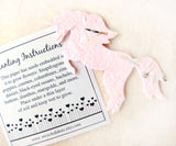 Recycled Ideas Favors plantable paper unicorns baby pink unicorns
