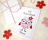 Valentine's Day Owl Valentines with plantable paper owls - Owl Be Your Friend - set of 24