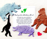 plantable zoo animals with thank you card seed paper gibbon rhino and more