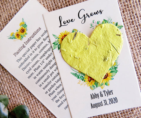 garden seed wedding favors Sunflower Wedding Favor Cards