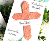 32+ Crosses - Seed Paper Faith Plants the Seed Baptism Favors - Personalized - With option for pots
