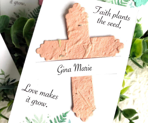 faith plants the seed love makes it grow meaning 24+ Crosses - Seed Paper Faith Plants the Seed Baptism Favors - Personalized