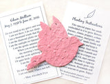 Recycled Ideas Favors plantable paper rose dove with memorial cards