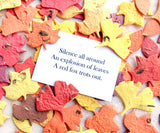 Recycled Ideas Favors plantable paper fall color leaves with poem card