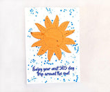 Recycled Ideas Favors plantable paper sun-themed birthday card