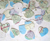 Recycled Ideas Favors plantable paper map hearts