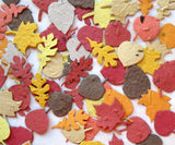 Recycled Ideas Favors plantable paper leaves in autumn colors