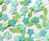 Recycled Ideas Favors plantable seed paper aqua color cherry blossoms with green leaves