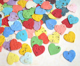 Recycled Ideas Favors plantable paper herb seed hearts in rainbow colors