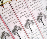Plantable Seed Paper Memorial Bookmarks - Custom Wording and Seed Paper Colors