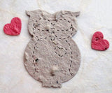 Recycled Ideas Favors plantable paper tan owl with mini hearts
