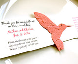 Recycled Ideas Favors plantable paper hummingbird with card