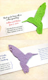 Recycled Ideas Favors plantable paper hummingbirds with cards