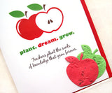 plantable paper teacher thank you card with apples