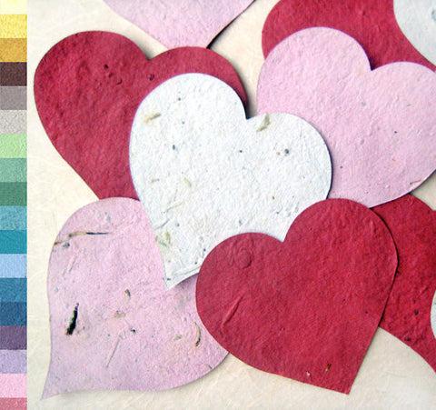 Recycled Ideas Favors plantable paper red, pink and white hearts