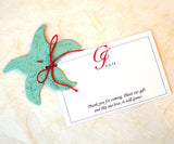 Recycled Ideas Favors plantable paper aqua starfish with seating card