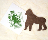 Recycled Ideas Favors plantable seed paper brown gorillas with Dian Fossey Gorilla Fund card
