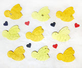 Recycled Ideas Favors yellow plantable seed paper bees and hearts