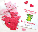 Recycled Ideas Favors red plantable seed paper dragon, hearts and card